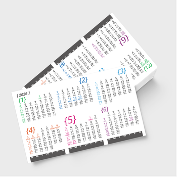 年曆卡2026年 公曆和農曆格式 白底彩色文字 calendar card