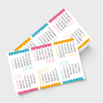 年曆卡2026 白底藍梅紅黃裝飾 calendar card