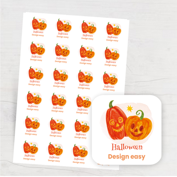 萬聖節水彩手繪風格模板，南瓜星星元素色彩鮮明 