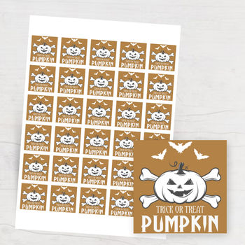 萬聖節主題卡通簡約模板，南瓜燈蝙蝠白骨元素 