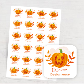 2025年萬聖節主題水彩模板，南瓜燈元素與橙綠配色 