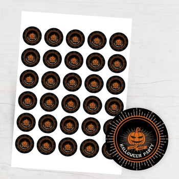 萬聖節主題設計模板，黑橙配色搭配南瓜燈元素 