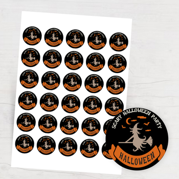 萬聖節主題設計模板，黑橙配色搭配魔幻元素 