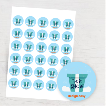 冬季節慶扁平設計模板，淺藍主色搭配雪花禮物 