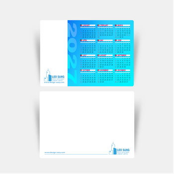 2027年曆卡 藍色明亮漸變 calendar card