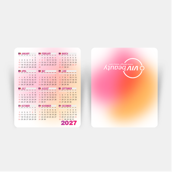 2027年曆小卡 粉橙淡雅漸變 calendar card