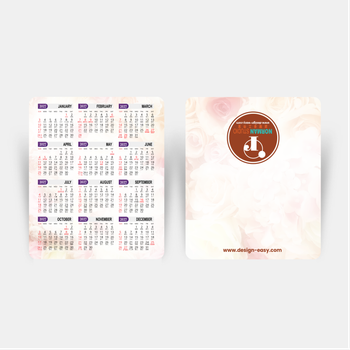 2027年曆卡 淡雅鮮花底 calendar card