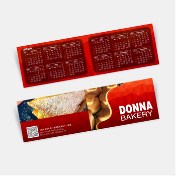 2027年曆卡 摺叠咭 紅色美食誘惑  180mm x 54mm calendar card