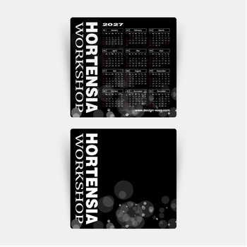 2027年曆卡印刷 黑色莊嚴圓點光 calendar card