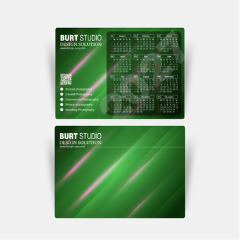 2027年曆卡 藍色漸變光束線條 calendar card