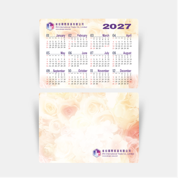2027年曆卡 鮮花淡底溫馨風 A5 size 210x148mm calendar card