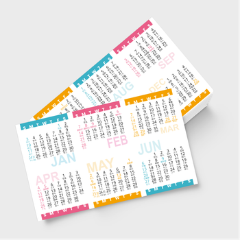 年曆卡2027 白底藍梅紅黃裝飾 calendar card