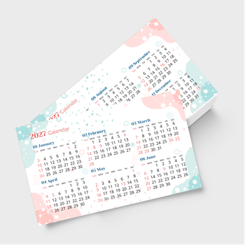 2027年曆咭 彩色對角裝飾 calendar card
