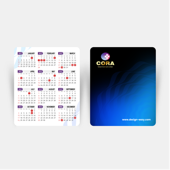 2027年曆卡 藍色線條漸變 calendar card