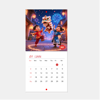 3D動畫中國新年風格模板，含舞獅煙花等元素 