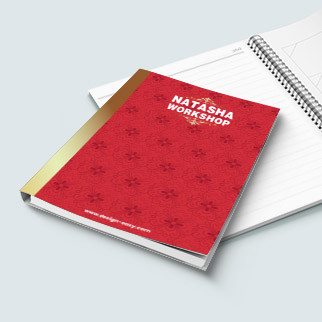 紅色花紋底金色書脊