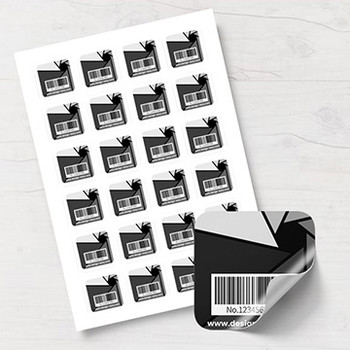 方形圓角黑灰色帶條碼label