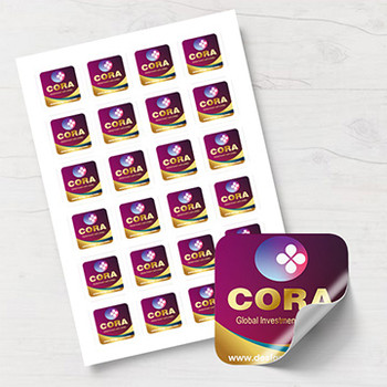 方形圓角紫黃色加logo label