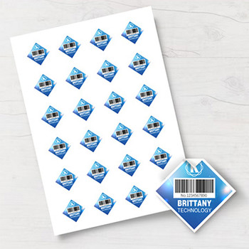 菱形幻彩藍色帶條碼label