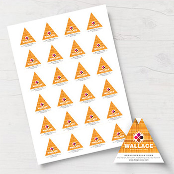 三角形橙色布紋宣傳label