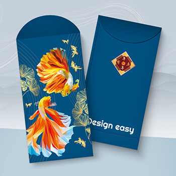 藍色年年有魚紅包