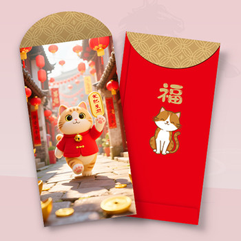 家肥屋潤 可愛貓咪利是封