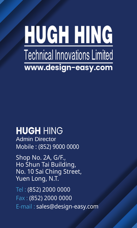 名片設計-藍色幾何疊加初創科技(豎向卡片)-背面-卡片設計-Design Easy