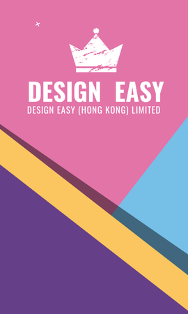 卡片設計-粉色簡約現代(豎向咭片)-正面-卡片設計-Design Easy