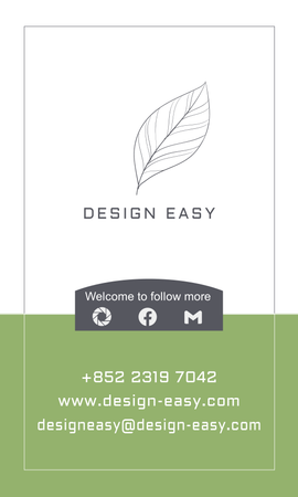 卡片設計-綠灰現代簡約藝術(豎向咭片)-背面-卡片設計-Design Easy