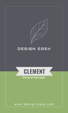 卡片設計-綠灰現代簡約藝術(豎向咭片)-正面-卡片設計-Design Easy