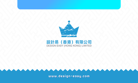 卡片設計-藍色簡約(橫向卡片)-背面-卡片設計-Design Easy