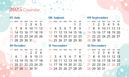 2025年曆咭 彩色對角裝飾 calendar card-背面-年曆卡設計-Design Easy