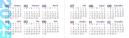2025年曆咭 對摺咭 藍色漸變點狀底紋  180mm x 54mm calendar card-正面-年曆卡設計-Design Easy