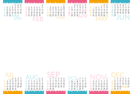 2025年曆咭製作 白底藍梅紅黃裝飾 calendar card-正面-年曆卡設計-Design Easy