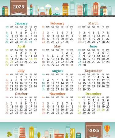 香港2025年曆卡 綠色插圖裝飾 calendar card-正面-年曆卡設計-Design Easy