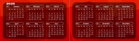 2025年曆卡 摺叠咭 紅色美食誘惑  180mm x 54mm calendar card-正面-年曆卡設計-Design Easy
