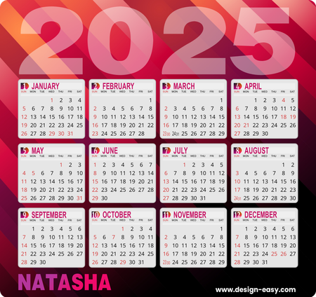2025年曆卡定製 紅色條紋 calendar card-正面-年曆卡設計-Design Easy