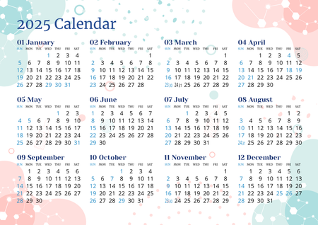 2025年曆卡 彩色對角裝飾 calendar card-正面-年曆卡設計-Design Easy