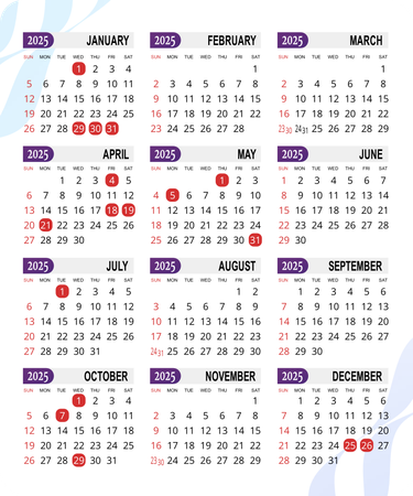 2025年曆卡 藍色線條漸變 calendar card-正面-年曆卡設計-Design Easy