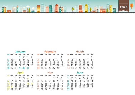 2025年歷卡 綠色插圖裝飾 calendar card A5 size 210x148mm-正面-年曆卡設計-Design Easy