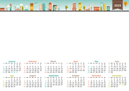 2025年香港年曆咭 綠色插圖裝飾 calendar card-正面-年曆卡設計-Design Easy