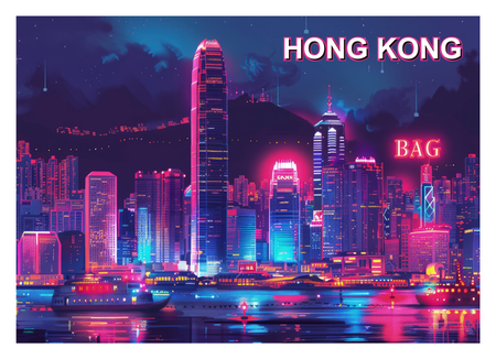 HONG KONG夜景-正面-明信片設計-Design Easy