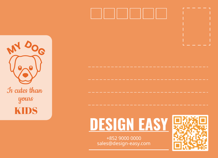 潮流狗狗-背面-明信片設計-Design Easy