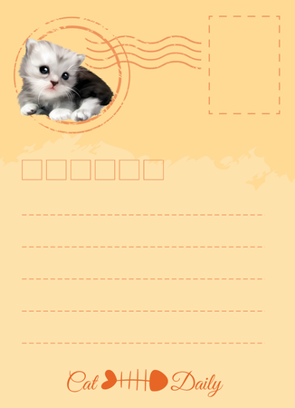 可愛貓咪-背面-明信片設計-Design Easy