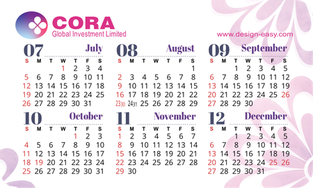 2026年曆卡 圓角 粉色花紋底 calendar card 90mm x 54mm-背面-年曆卡設計-Design Easy