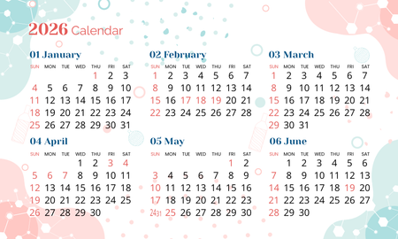 2026年曆咭 彩色對角裝飾 calendar card-正面-年曆卡設計-Design Easy