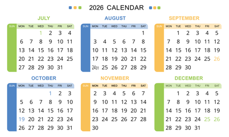 2026年年曆卡 白底藍黃綠裝飾 calendar card 90mm x 54mm-背面-年曆卡設計-Design Easy