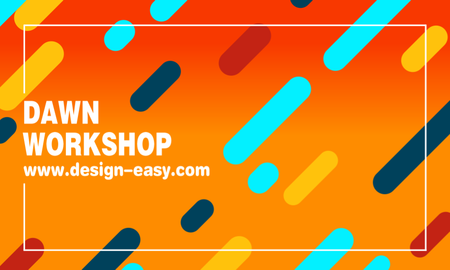 卡片設計-紅橙創意線麵(橫向卡片)-正面-卡片設計-Design Easy