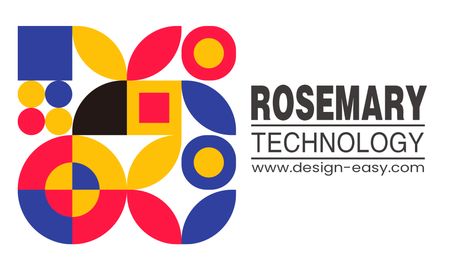 咭片設計-白底扁平化多邊形藝術組合(橫向卡片)-正面-卡片設計-Design Easy