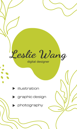 咭片設計-綠色優雅浪漫(豎向卡片)-正面-卡片設計-Design Easy